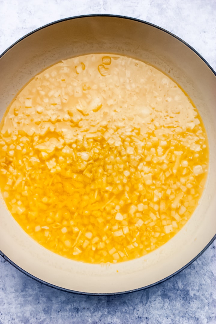 citrus sauce in a braiser pan 