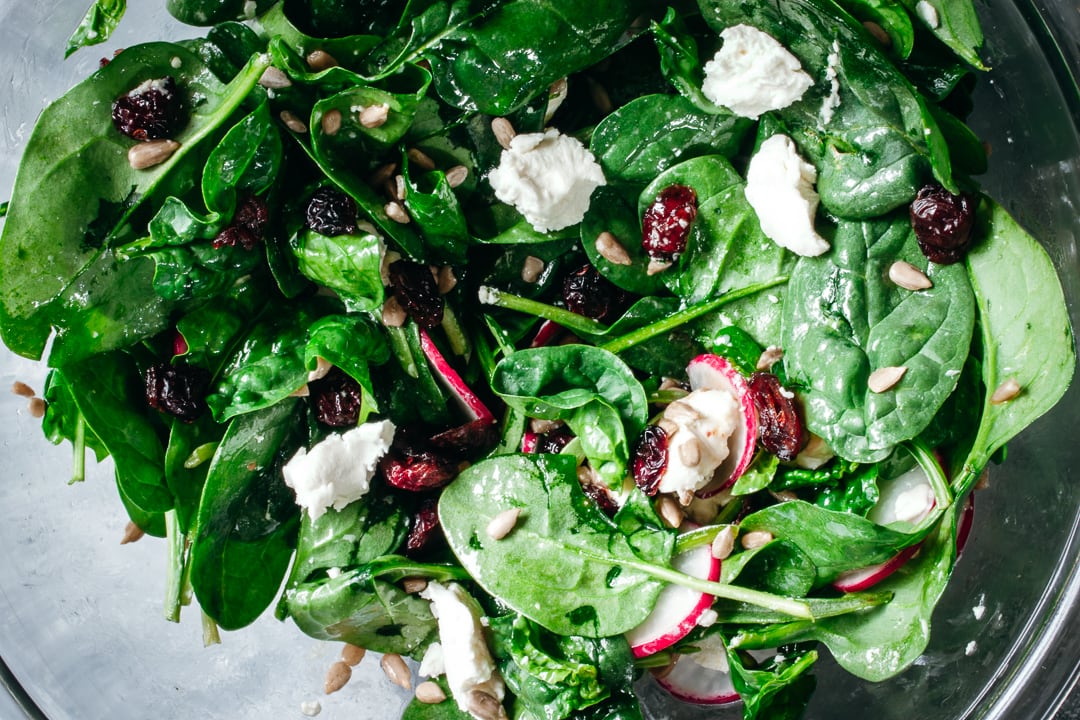 Finished Salad in a glass bowl