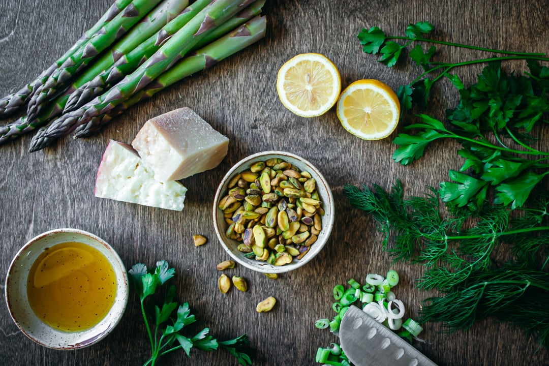 ingredients for the recipe in bowls and on a wood background