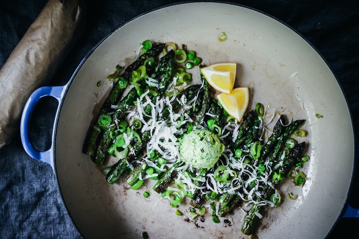 Pan-Roasted Asparagus with Herby Scallion Butter