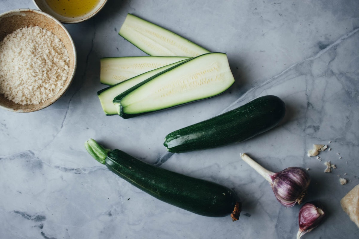 ingredients for recipe on a marble background